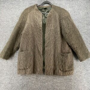 Vintage Alexon Jacket Womens M Mohair Fuzzy Open Front Old Money Quiet Luxury